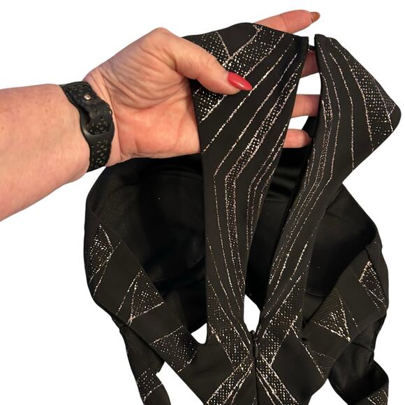 Jump Apparal Black Glitter Cutout Prom Dress- Size 1/2 - Picture 9 of 12